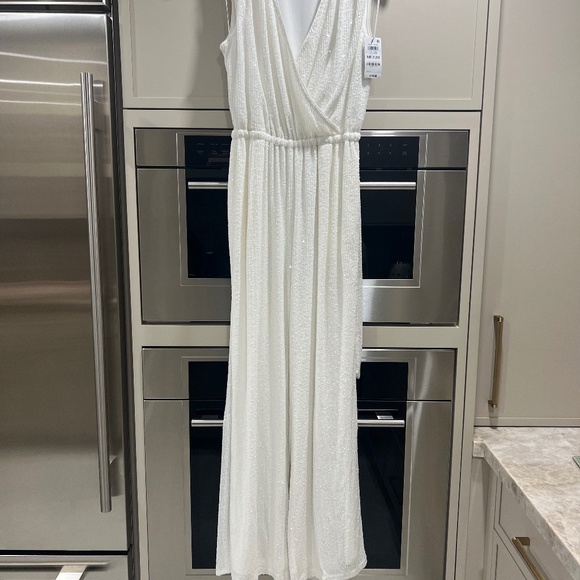 I.N.C. White Sequin Sleeveless Jumpsuit - Picture 13 of 16